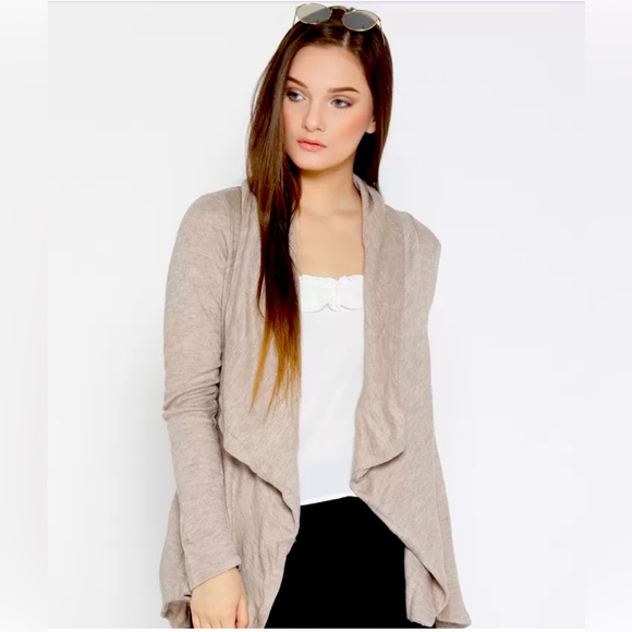 BNWT FOREVER 21 OPEN FRONT HI LOW OATMEAL BEIGE KNIT CARDIGAN SIZE MEDIUM - Picture 2 of 12